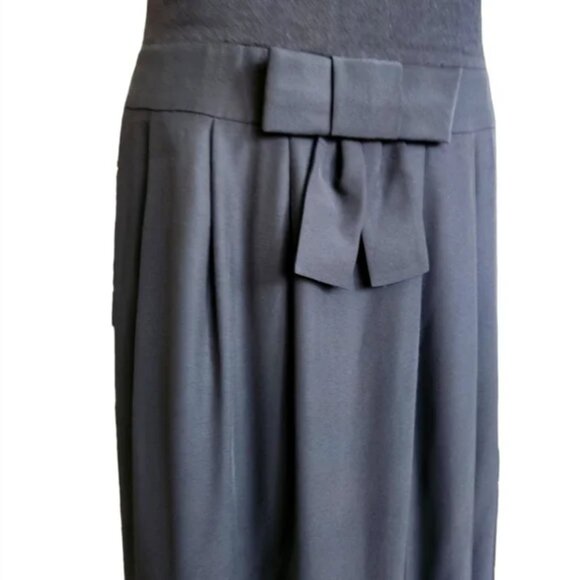 Talbots Cotton Silk Drop Waist Sleeveless Midi Dress Bow Detail (Size 16P) - Picture 7 of 14